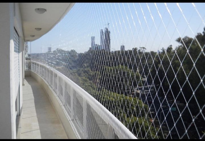 Balcony bird net installation